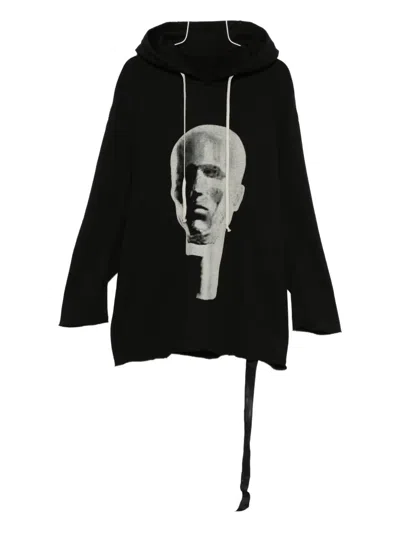 RICK OWENS DRKSHDW PETER FACE-PRINT HOODIE