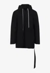 Rick Owens Drkshdw Asymmetrical Hem Long Sleeve Hoodie In Animal Print
