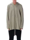 Rick Owens Drkshdw Peter Hoodie With Drawstring And Kangaroo Pocket In Gray