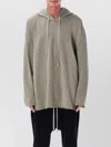 Rick Owens Drkshdw Peter Hoodie With Drawstring And Kangaroo Pocket In Gray
