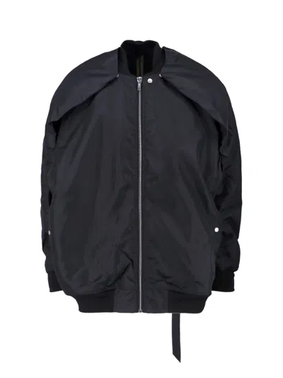 Rick Owens Drkshdw Black Minimalist Jacket With Structured Silhouette