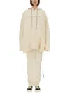 Rick Owens Drkshdw Graphic Print Hooded Sweatshirt In Beige