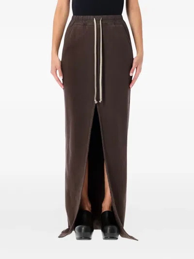 RICK OWENS DRKSHDW PHLEG PILLAR DRAWSTRING SLIT SKIRT