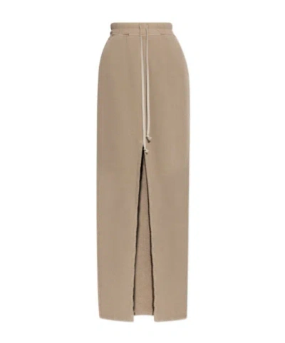 Rick Owens Drkshdw Drawstring-waist Cotton Skirt In Neutral