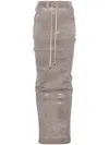 Rick Owens Drkshdw Off-white Porterville Pull On Pillar Maxi Skirt In Grey