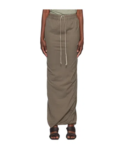 Rick Owens Drkshdw Pillar Maxi Skirt In Gray