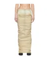 Rick Owens Drkshdw Beige Hollywood Pull On Pillar Denim Maxi Skirt