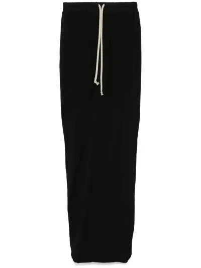 Rick Owens Drkshdw Black Porterville Pull On Pillar Maxi Skirt