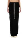 Rick Owens Drkshdw Elastic Waistband Drawstring Detail Skirt In Black