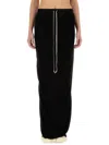 Rick Owens Drkshdw Elastic Waistband Drawstring Detail Skirt In Black