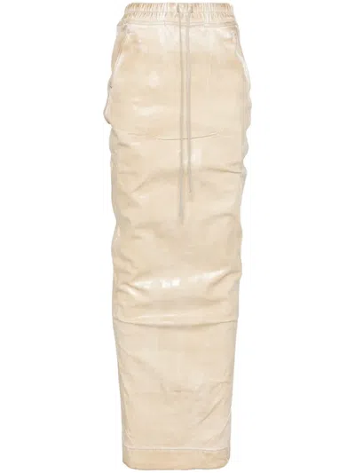 Rick Owens Drkshdw Pillar Maxi Skirt In Neutrals