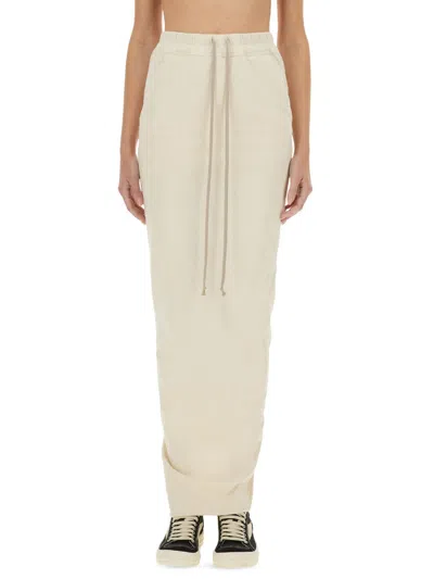 Rick Owens Drkshdw Drkshdw By Rick Owens Woman Maxi Skirt Beige Size S Cotton In White