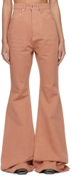 Rick Owens Drkshdw Bolan High-rise Bootcut Jeans In 13 Dark Pink