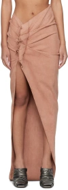 Rick Owens Drkshdw Pink Edfu Denim Maxi Skirt In 13 Dark Pink