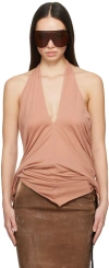 Rick Owens Drkshdw Pink Halter Tank Top In 13 Dark Pink