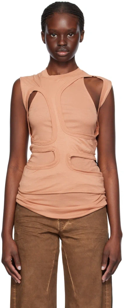 Rick Owens Drkshdw Cut-out Sleeveless Top In Pink