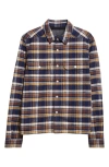 Rick Owens Drkshdw Plaid Crop Overshirt In Multi