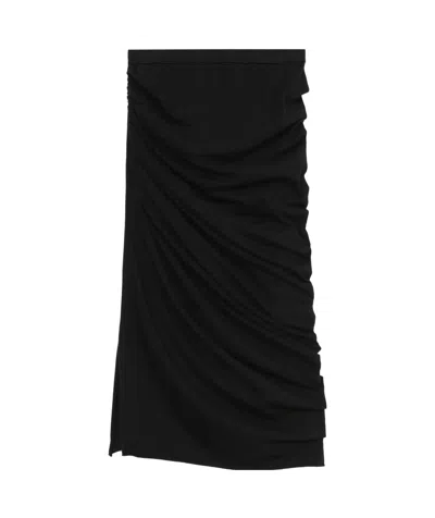 Rick Owens Drkshdw Pleated Jersey Skirt In Black