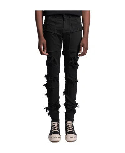 Rick Owens Drkshdw Pocket Imitation Old Denim Trousers In Black