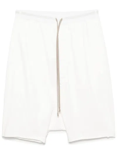 Rick Owens Drkshdw Drkshdw By Rick Owens Asymmetric Hem Button Zip Long Boxers In White