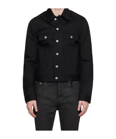 Rick Owens Drkshdw Black Porterville Cropped Denim Jacket In 09 Black