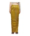 Rick Owens Drkshdw Yellow Porterville Pull On Pillar Denim Maxi Skirt In Yellow