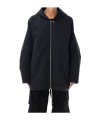 Rick Owens Drkshdw Hooded Peter Relaxed Fit Jacket With Drawstring Hem In Black