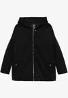 Rick Owens Drkshdw Hooded Peter Coat In Black