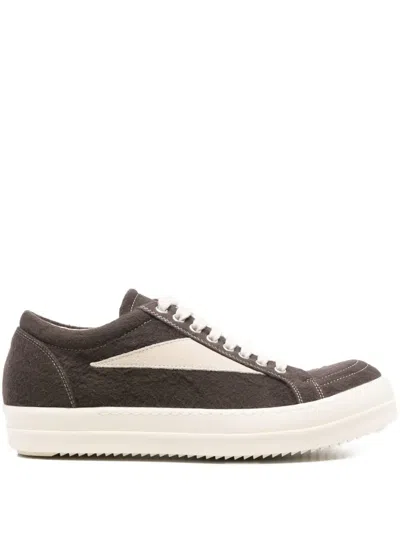 Rick Owens Drkshdw Porterville Panelled Lace-up Sneakers In Brown