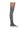 Rick Owens Drkshdw Over-the-knee Sock Sneakers With Contrast Toe Cap In Gray