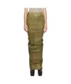 Rick Owens Drkshdw Green Porterville Pull On Pillar Maxi Skirt In Green