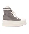 Rick Owens Drkshdw Star Embroidered High-top Platform Sneakers In White