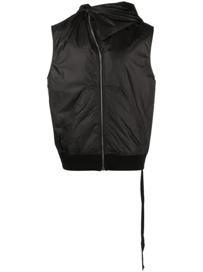 Rick Owens Drkshdw Pouch-pocket Zip-up Hoodie In Black