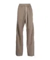 Rick Owens Drkshdw Press-stud Drawstring Cotton Trousers In Gray