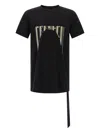 Rick Owens Drkshdw Black Crewneck T-shirt With Logo Print On The Front In Cotton Man In Black