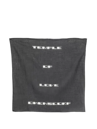 Rick Owens Drkshdw Printed Bandana - 100% Cotton In Gray