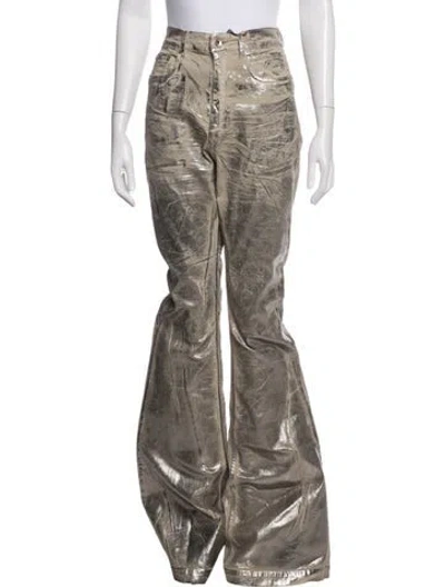 Pre-owned Rick Owens Drkshdw Printed Flared Pants In Neutrals