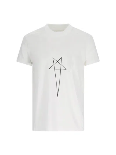 Rick Owens Drkshdw Printed T-shirt In White