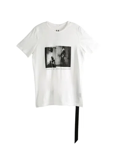 Rick Owens Drkshdw Temple Level T-shirt In White