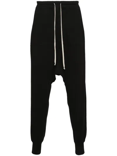 Rick Owens Drkshdw Prisoner Drawstring Cotton Pants With Regular Straight-leg Fit In Black