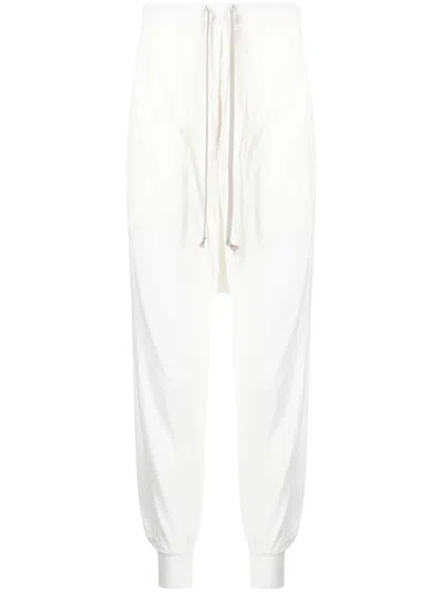 Rick Owens Drkshdw Prisoner Drop-crotch Trousers In White