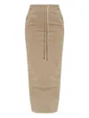 Rick Owens Drkshdw Pull On Pillar Drawstring Maxi Skirt In Brown
