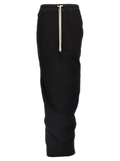 Rick Owens Drkshdw Pull On Pillar Maxi Skirt In Black