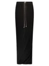 Rick Owens Drkshdw Black Hollywood Pull On Pillar Maxi Skirt