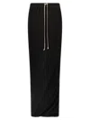 Rick Owens Drkshdw Black Hollywood Pull On Pillar Maxi Skirt