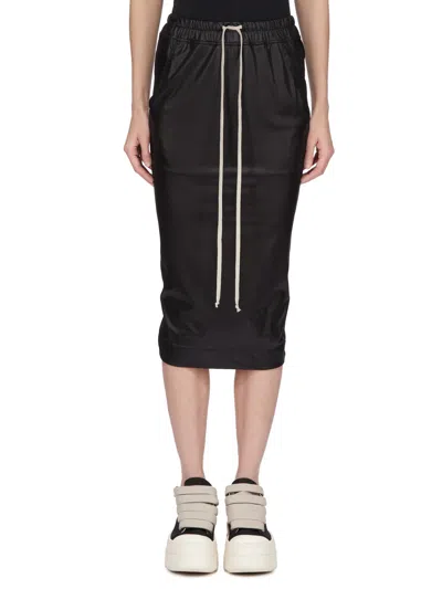 Rick Owens Drkshdw Pull On Pillar Skirt Knee In Black