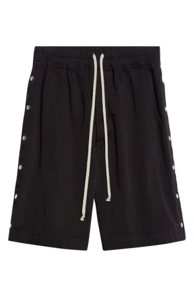 Rick Owens Drkshdw Pusher Cotton Shorts In Black