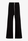 Rick Owens Drkshdw Side-slit Cotton Straight Trousers In Black