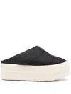 Rick Owens Drkshdw Quilted Platform Slippers In Black