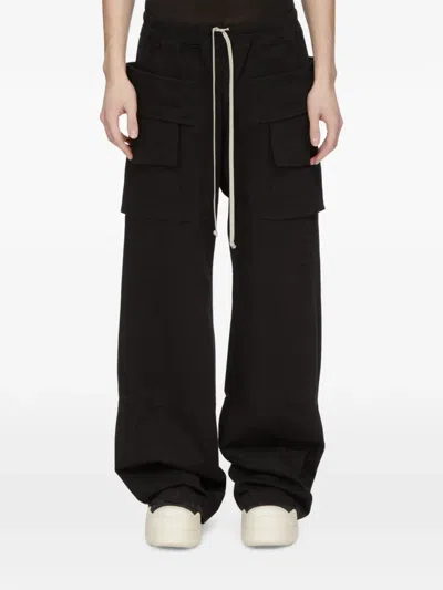 Rick Owens Drkshdw Quilted-pocket Cargo Pants In Black